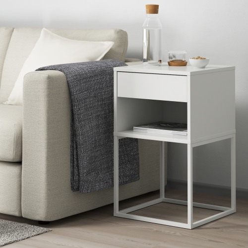 IKEA VIKHAMMER Bedside Table White Furniture Urban Sales